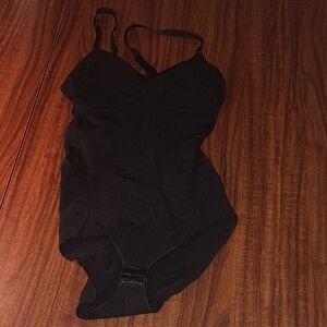 Source Unknown Black Shapewear Bodysuit with Spaghetti Straps